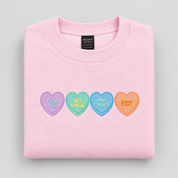 Candy Hearts Protest Sweatshirt